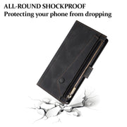For iPhone 16 ESEBLE Retro Frosted RFID Flip Leather Phone Case(Black)