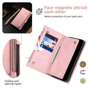 For iPhone 16e ESEBLE Retro Frosted RFID Flip Leather Phone Case(Rose Gold)