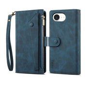 For iPhone 16e ESEBLE Retro Frosted RFID Flip Leather Phone Case(Dark Green)