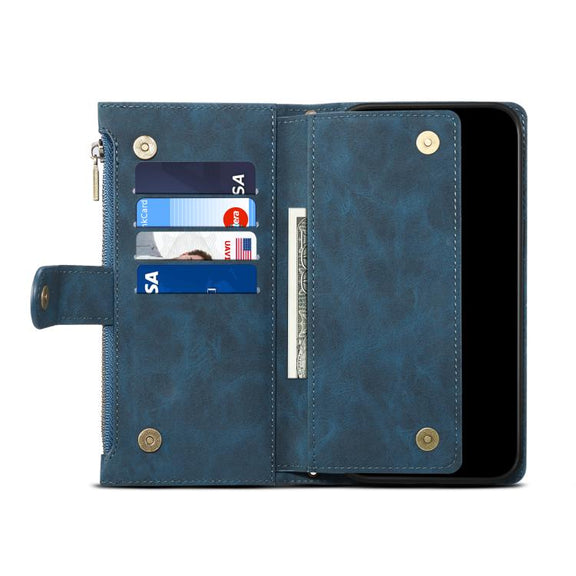 For iPhone 16e ESEBLE Retro Frosted RFID Flip Leather Phone Case(Dark Green)
