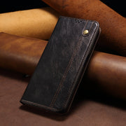 For iPhone 16 Pro Max Oil Wax Crazy Horse Texture Leather Phone Case(Black)
