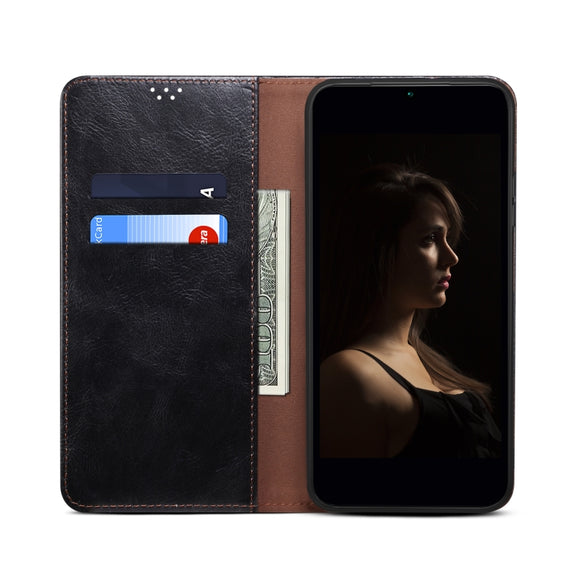 For iPhone 16 Pro Max Oil Wax Crazy Horse Texture Leather Phone Case(Black)