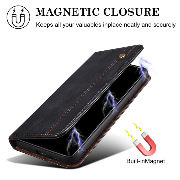 For iPhone 16 Pro Max Oil Wax Crazy Horse Texture Leather Phone Case(Black)