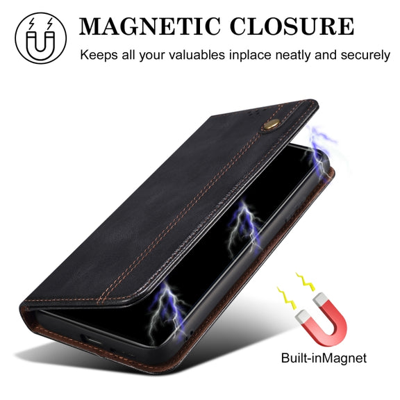 For iPhone 16 Pro Max Oil Wax Crazy Horse Texture Leather Phone Case(Black)