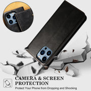 For iPhone 16 Pro Max Oil Wax Crazy Horse Texture Leather Phone Case(Black)