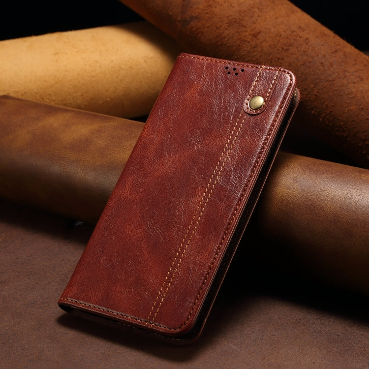For iPhone 16 Pro Oil Wax Crazy Horse Texture Leather Phone Case(Brown)