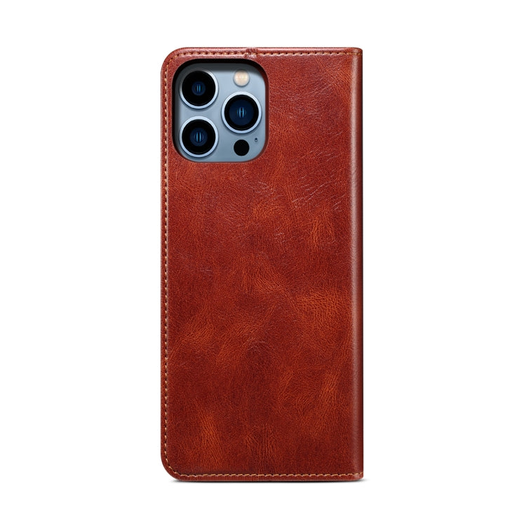 For iPhone 16 Pro Oil Wax Crazy Horse Texture Leather Phone Case(Brown)