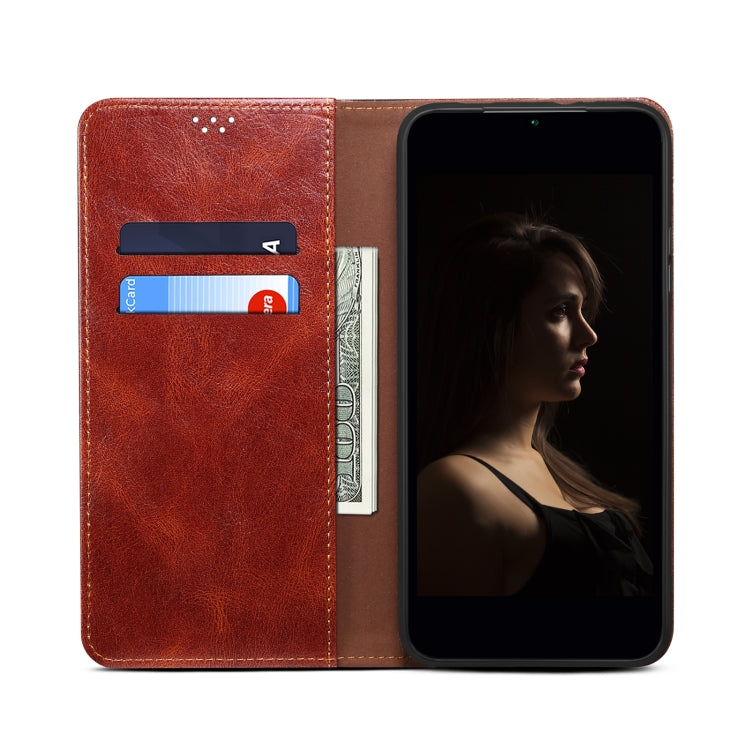 For iPhone 16 Pro Oil Wax Crazy Horse Texture Leather Phone Case(Brown)