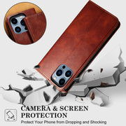 For iPhone 16 Pro Oil Wax Crazy Horse Texture Leather Phone Case(Brown)