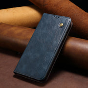 For iPhone 16 Plus Oil Wax Crazy Horse Texture Leather Phone Case(Blue)