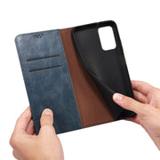 For iPhone 16 Plus Oil Wax Crazy Horse Texture Leather Phone Case(Blue)