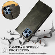 For iPhone 16 Oil Wax Crazy Horse Texture Leather Phone Case(Green)