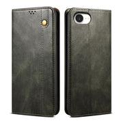 For iPhone 16e Oil Wax Crazy Horse Texture Leather Phone Case(Green)