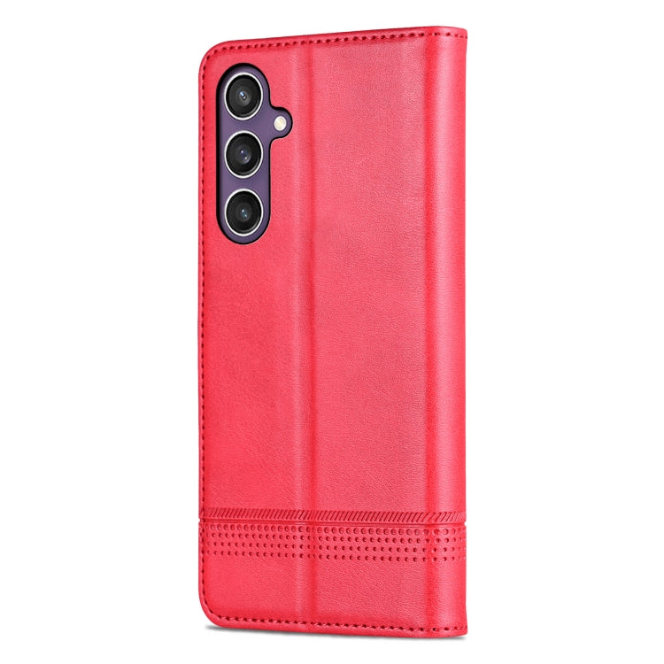 For Samsung Galaxy S24+ 5G AZNS Magnetic Calf Texture Flip Leather Phone Case(Red)