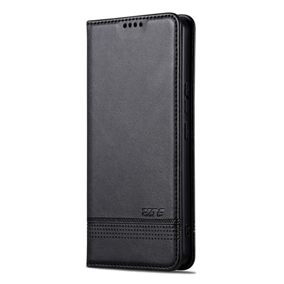 For Samsung Galaxy S24+ 5G AZNS Magnetic Calf Texture Flip Leather Phone Case(Black)