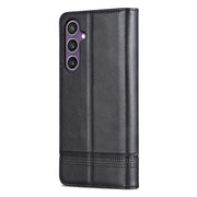 For Samsung Galaxy S24+ 5G AZNS Magnetic Calf Texture Flip Leather Phone Case(Black)