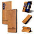 For Samsung Galaxy S24+ 5G AZNS Magnetic Calf Texture Flip Leather Phone Case(Light Brown) - free shipping - PMC Jewellery - Order now!