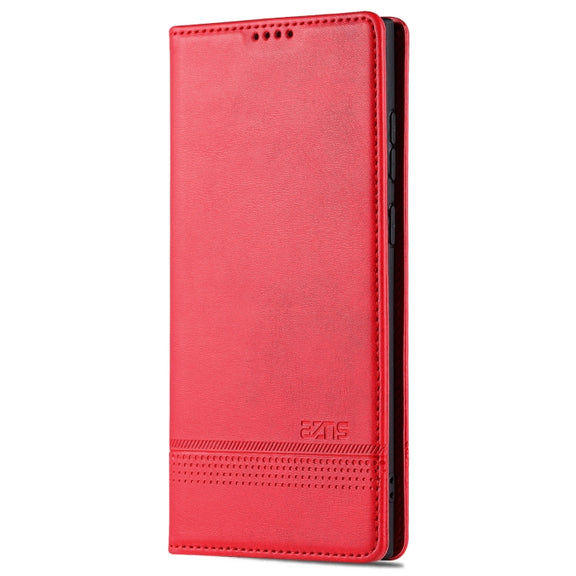 For Samsung Galaxy S24 Ultra 5G AZNS Magnetic Calf Texture Flip Leather Phone Case(Red)