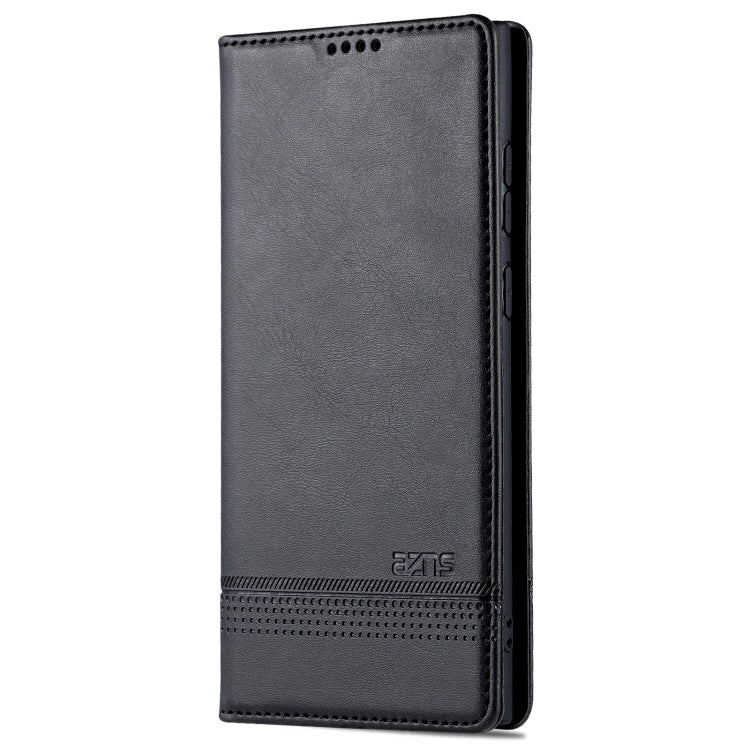 For Samsung Galaxy S24 Ultra 5G AZNS Magnetic Calf Texture Flip Leather Phone Case(Black)