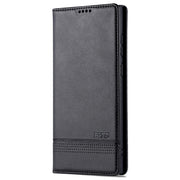 For Samsung Galaxy S24 Ultra 5G AZNS Magnetic Calf Texture Flip Leather Phone Case(Black)