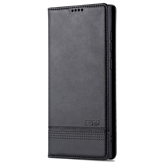 For Samsung Galaxy S24 Ultra 5G AZNS Magnetic Calf Texture Flip Leather Phone Case(Black)