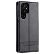 For Samsung Galaxy S24 Ultra 5G AZNS Magnetic Calf Texture Flip Leather Phone Case(Black)