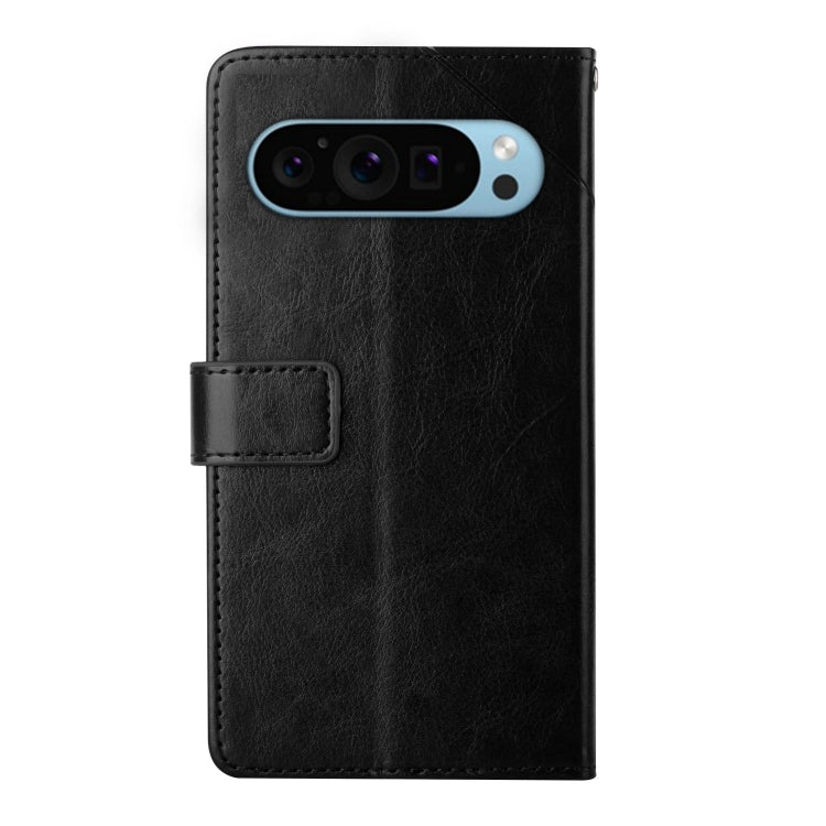 For Google Pixel 9 Y-shaped Pattern Flip Leather Phone Case(Black)