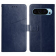 For Google Pixel 9 Y-shaped Pattern Flip Leather Phone Case(Blue) - Google Cases by PMC TechLife | Online Shopping South Africa | PMC TechLife | Buy Now Pay Later Mobicred