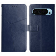 For Google Pixel 9 Y-shaped Pattern Flip Leather Phone Case(Blue)
