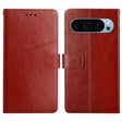 For Google Pixel 9 Y-shaped Pattern Flip Leather Phone Case(Brown) - Google Cases by PMC TechLife | Online Shopping South Africa | PMC TechLife | Buy Now Pay Later Mobicred