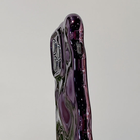 For iPhone 15 Pro Wave Bubbles TPU Phone Case(Painted Purple)