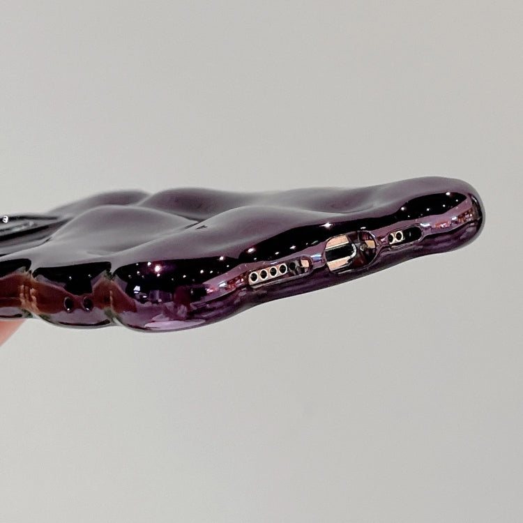 For iPhone 15 Pro Wave Bubbles TPU Phone Case(Painted Purple)