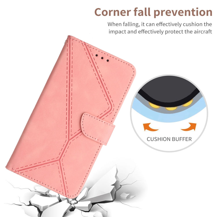 For Google Pixel 9 Stitching Embossed Leather Phone Case(Pink)