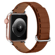 For Apple Watch 38mm Reverse Buckle Magnetic Silicone Watch Band(Silver Buckle Brown) - free shipping - PMC TechLife - Order now!