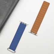 For Apple Watch 38mm Reverse Buckle Magnetic Silicone Watch Band(Silver Buckle Blue)
