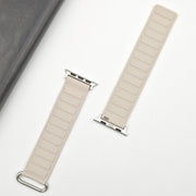 For Apple Watch Ultra 2 49mm Reverse Buckle Magnetic Silicone Watch Band(Silver Buckle Starlight)