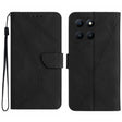 For Honor X6A Stitching Embossed Leather Phone Case(Black) - Honor Cases by PMC TechLife | Online Shopping South Africa | PMC TechLife
