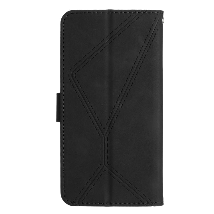 For Honor X6A Stitching Embossed Leather Phone Case(Black)