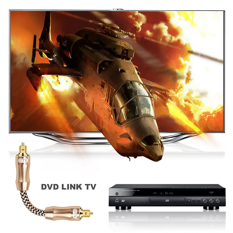 2m EMK OD6.0mm Gold-plated TV Digital Audio Optical Fiber Connecting Cable