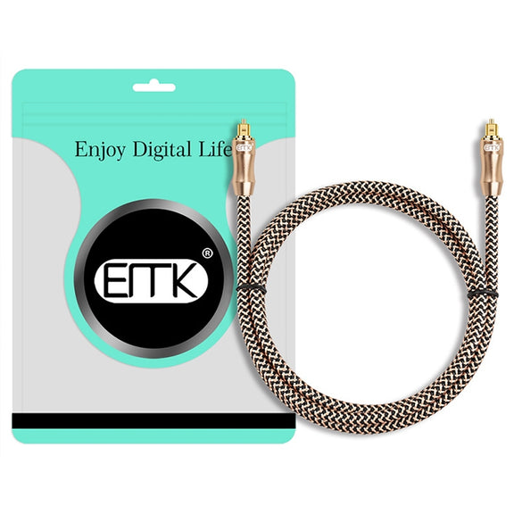 2m EMK OD6.0mm Gold-plated TV Digital Audio Optical Fiber Connecting Cable