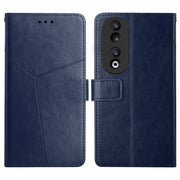 For Honor 90 Y-shaped Pattern Flip Leather Phone Case(Blue)