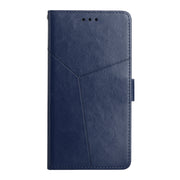For Honor 90 Y-shaped Pattern Flip Leather Phone Case(Blue)