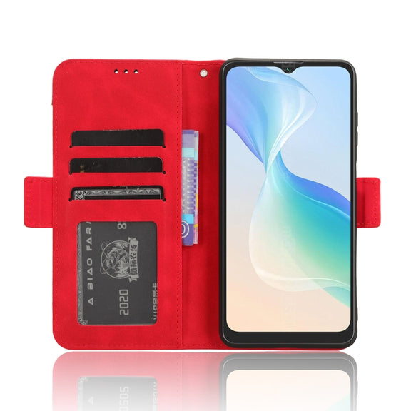 For Blackview Oscal C30 / C30 Pro Skin Feel Calf Texture Card Slots Leather Phone Case(Red)
