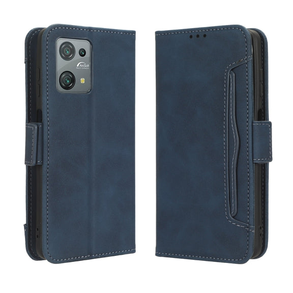 For Blackview Oscal C30 / C30 Pro Skin Feel Calf Texture Card Slots Leather Phone Case(Blue)
