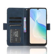 For Blackview Oscal C30 / C30 Pro Skin Feel Calf Texture Card Slots Leather Phone Case(Blue)