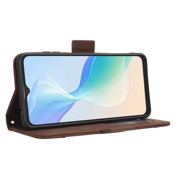 For Blackview Oscal C30 / C30 Pro Skin Feel Calf Texture Card Slots Leather Phone Case(Brown)