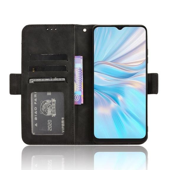 For Blackview Oscal C70 Skin Feel Calf Texture Card Slots Leather Phone Case(Black)