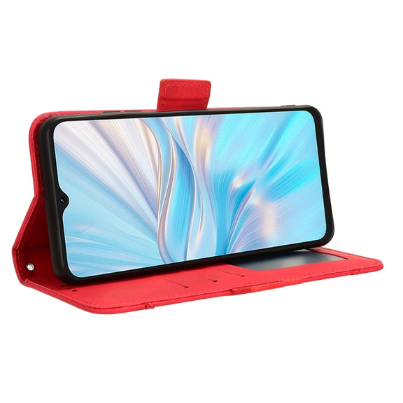 For Blackview Oscal C70 Skin Feel Calf Texture Card Slots Leather Phone Case(Red)