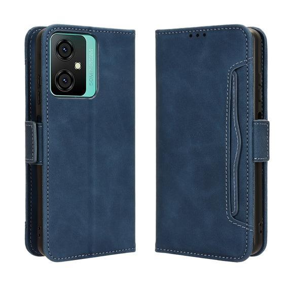 For Blackview Oscal C70 Skin Feel Calf Texture Card Slots Leather Phone Case(Blue)