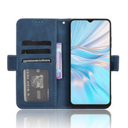 For Blackview Oscal C70 Skin Feel Calf Texture Card Slots Leather Phone Case(Blue)